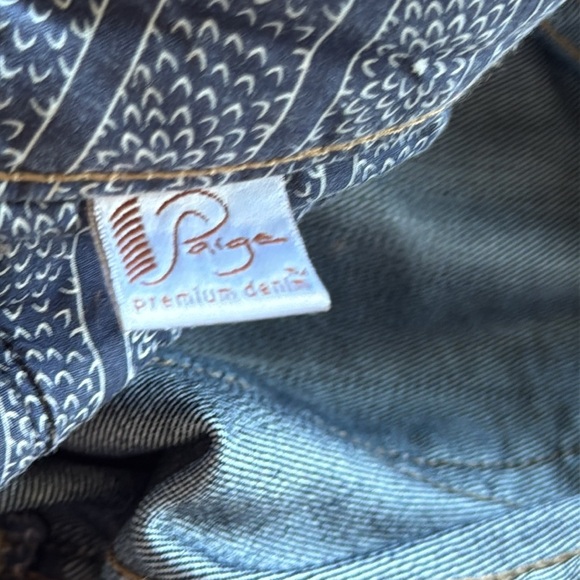PAIGE Laurel Canyon Low Rise Dark Blue Denim Jeans Long Length 34.5” Inseam - Picture 3 of 16